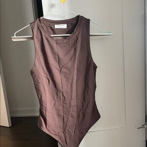Aritzia Babaton Chocolate Sleeveless Bodysuit